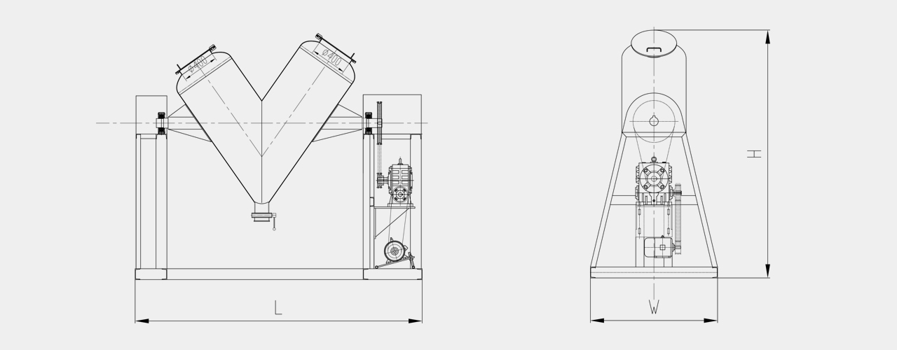 V type mixer drawing